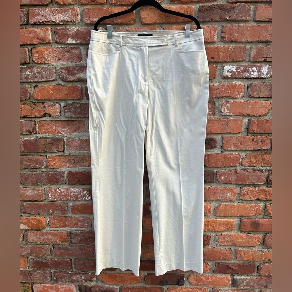 Talbots Curvy Classic Khaki Wide Leg Trouser Pants 12